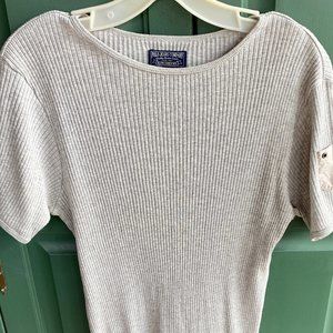 Grey Rib Stretch s/s Top (L) Ralph Lauren MFG